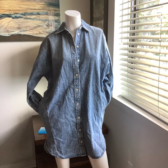 Universal Thread Acid Wash Denim Shirt Dress - Picture 4 of 6